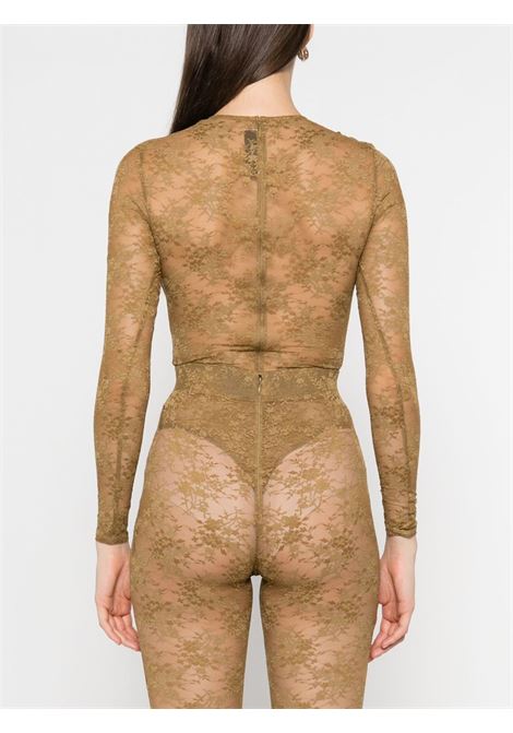 Body a maniche lunghe in pizzo in verde khaki Alex perry - donna ALEX PERRY | BY050PF25KHK